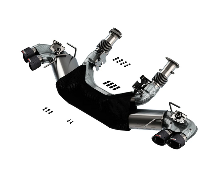 Borla 2020 Chevrolet Corvette C8 6.2L S-Type Exhaust System Dual Round Angle Cut Carbon Fiber Tips