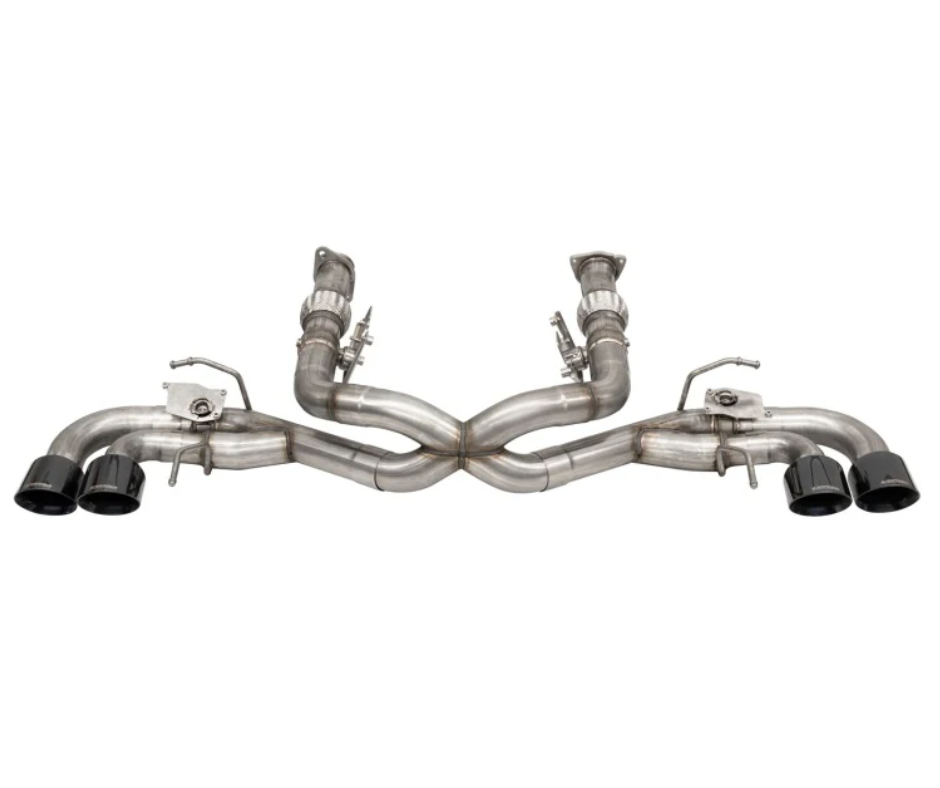 Corsa 20-22 Corvette C8 3in Valved Cat-Back 4.5in Blk Quad Tips - Fits Factory NPP Exhaust w/ AFM