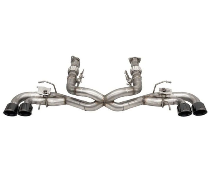 Corsa 20-22 Corvette C8 3in Valved Cat-Back 4.5in Blk Quad Tips - Fits Factory NPP Exhaust w/ AFM
